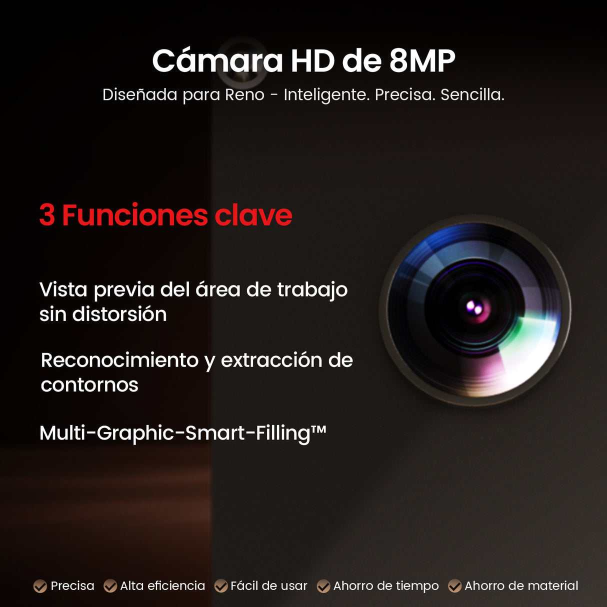 Monport Reno45 Pro Vision 45W Grabadora y Cortadora Láser CO2 de Escritorio (16" X 12") con Cámara HD de 8MP y Enfoque Automático Asistido por Imán