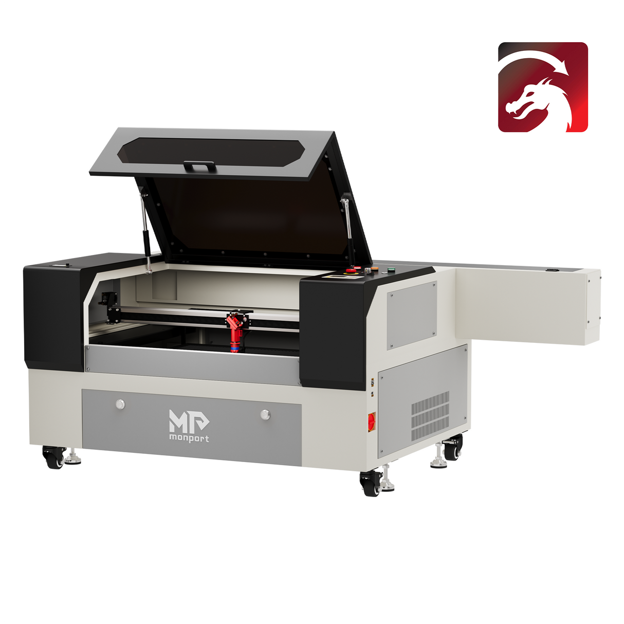 Máquina cortadora y grabadora láser CO2 Monport 100W (500x700mm) con enfoque automático