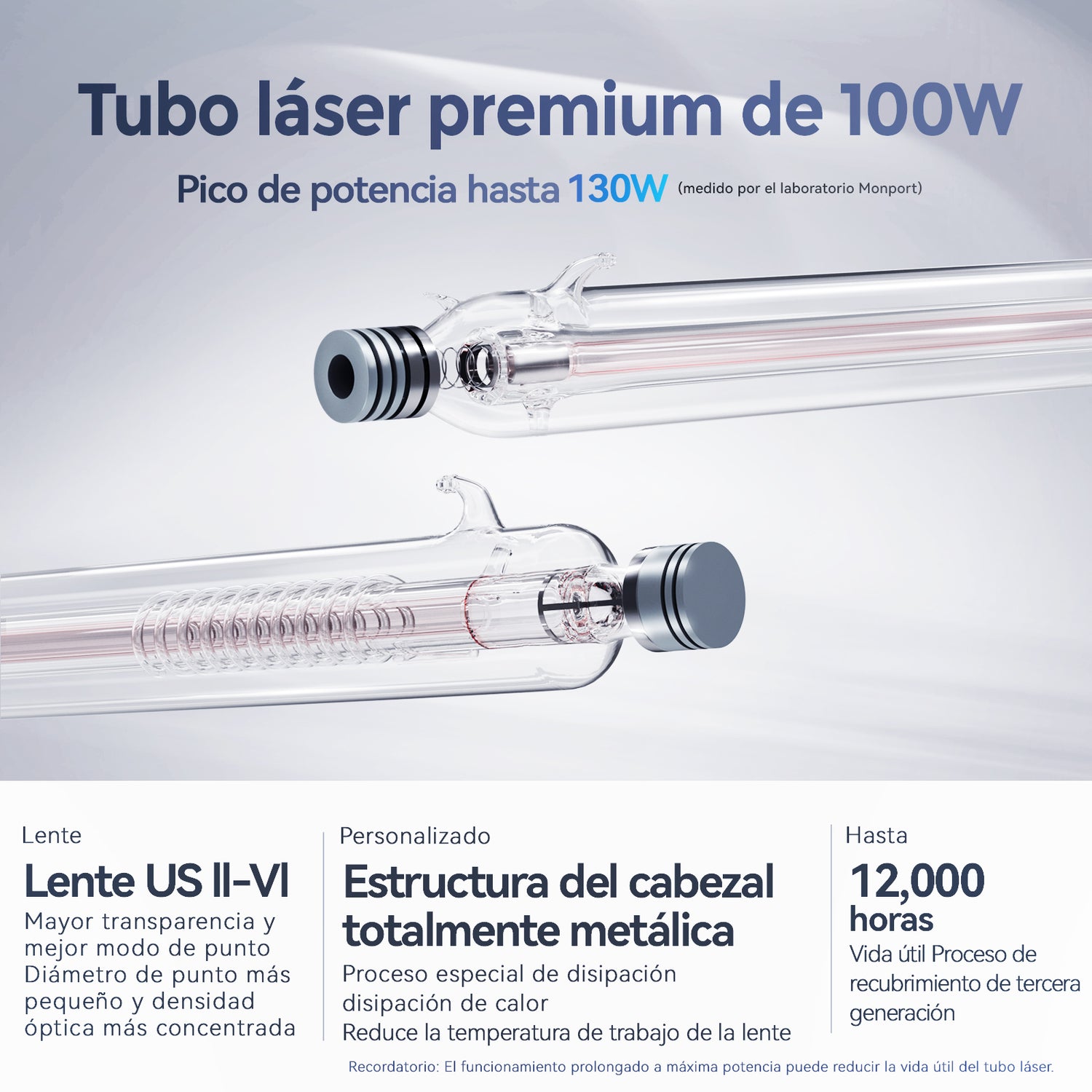 Máquina de grabado y corte láser CO2 de 100W versión mejorada Monport Effi 10S con función de enfoque automático y enfriador de agua incorporado