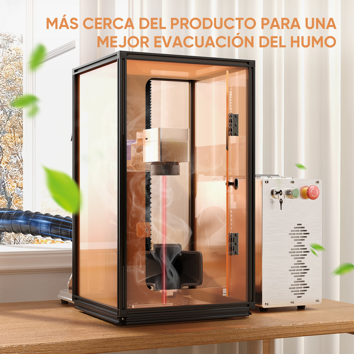 Monport caja de grabado láser para láseres de fibra GQ y GPro (con interruptor de protección de la puerta)