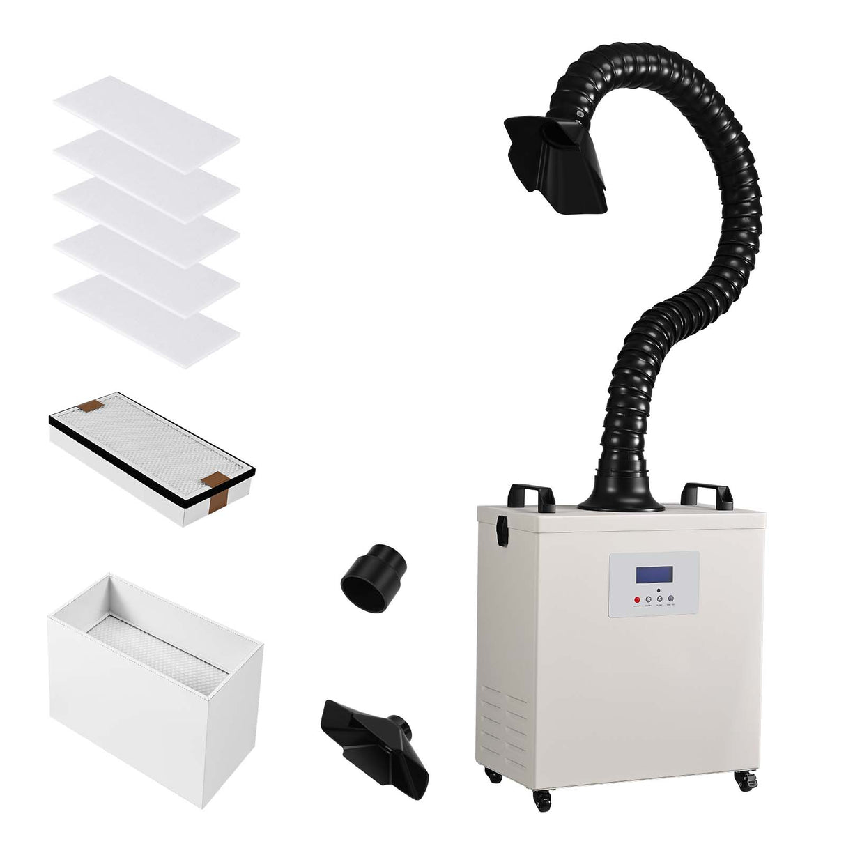 Aspirador láser Monport 220W con 3 tapones de filtro CO2 y grabado láser de fibra