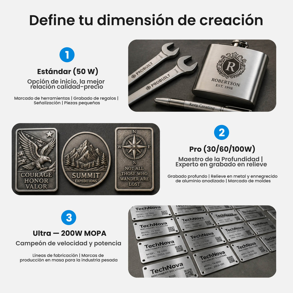 Monport GPro 60W MOPA Vision Máquina Láser de Fibra – Con Sistema de Visión para Posicionamiento Automático, Grabado de Metal de Alta Precisión y Marcado Láser