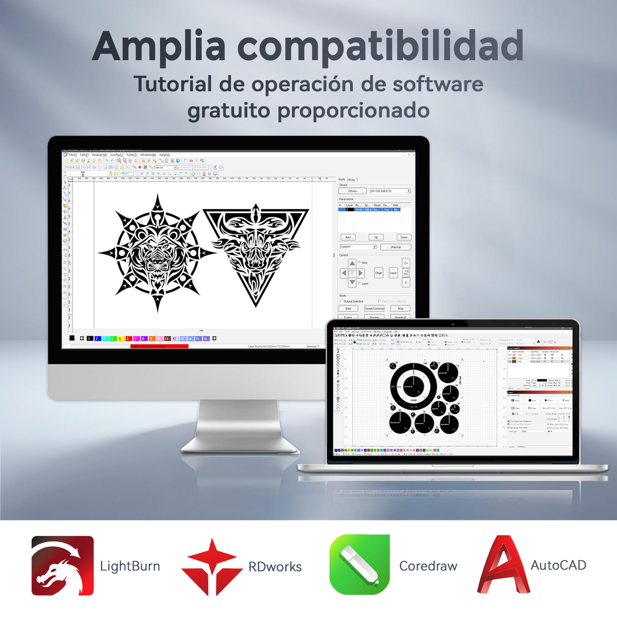 Máquina de grabado y corte láser CO2 de 100W versión mejorada Monport Effi 10S con función de enfoque automático y enfriador de agua incorporado