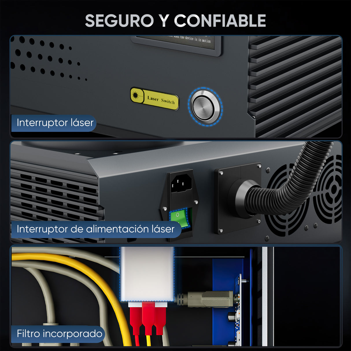 Grabador y marcador láser de fibra MOPA integrado Monport GA mejorado de 60W con enfoque automático