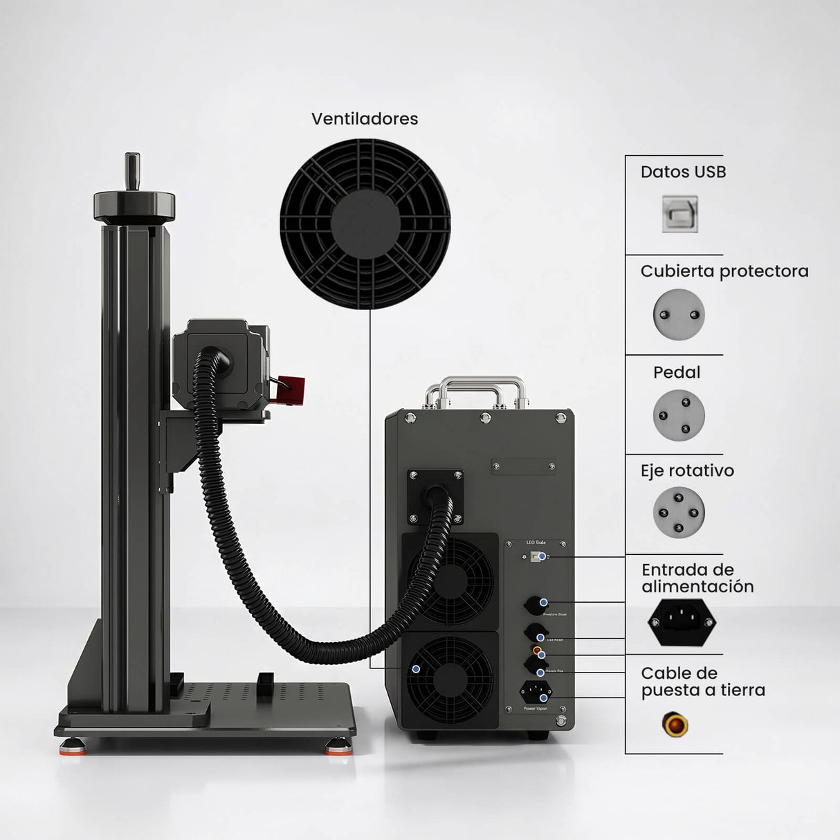 Monport GPro 60W MOPA Vision Máquina Láser de Fibra – Con Sistema de Visión para Posicionamiento Automático, Grabado de Metal de Alta Precisión y Marcado Láser