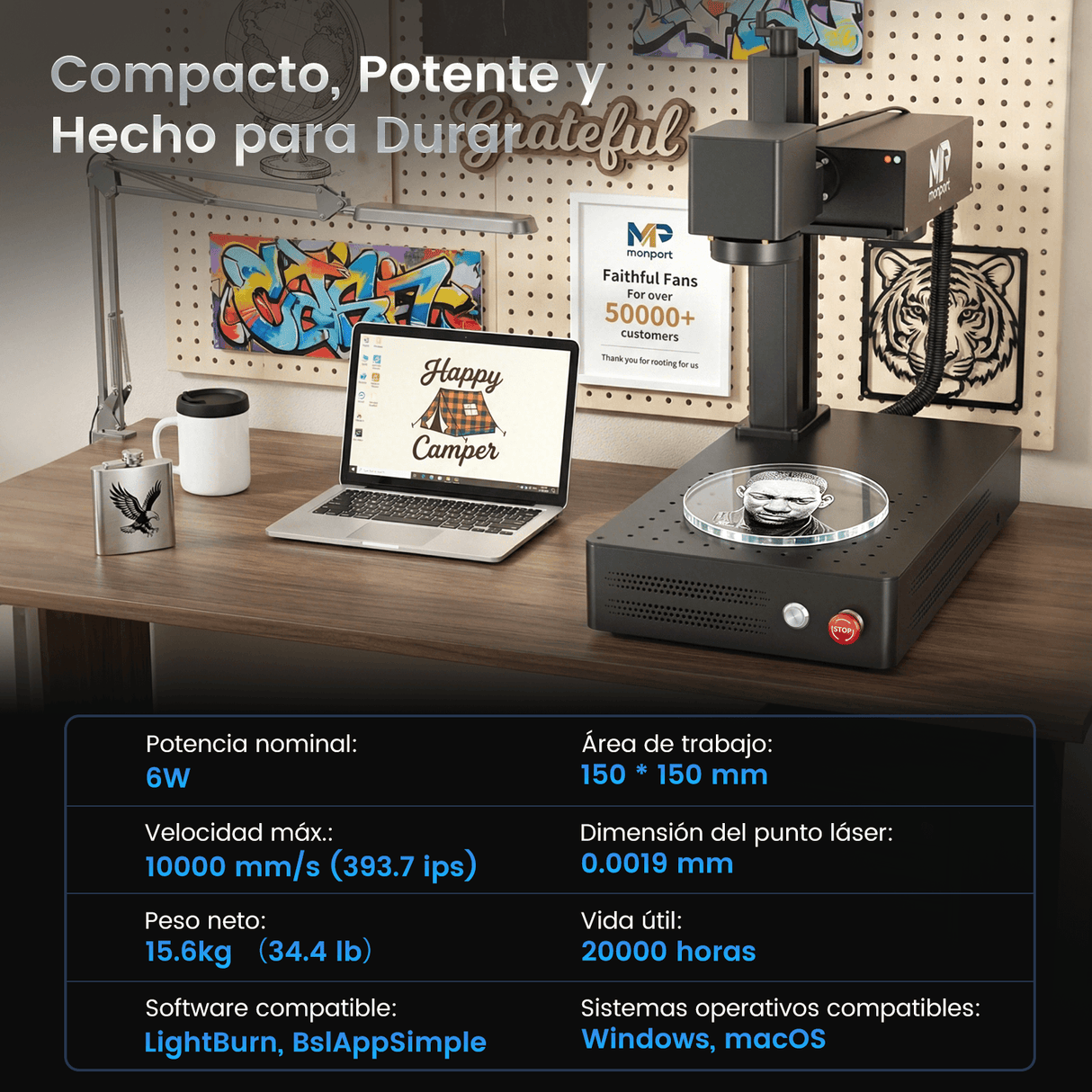 Monport GM 6W Grabador y Marcador Láser UV