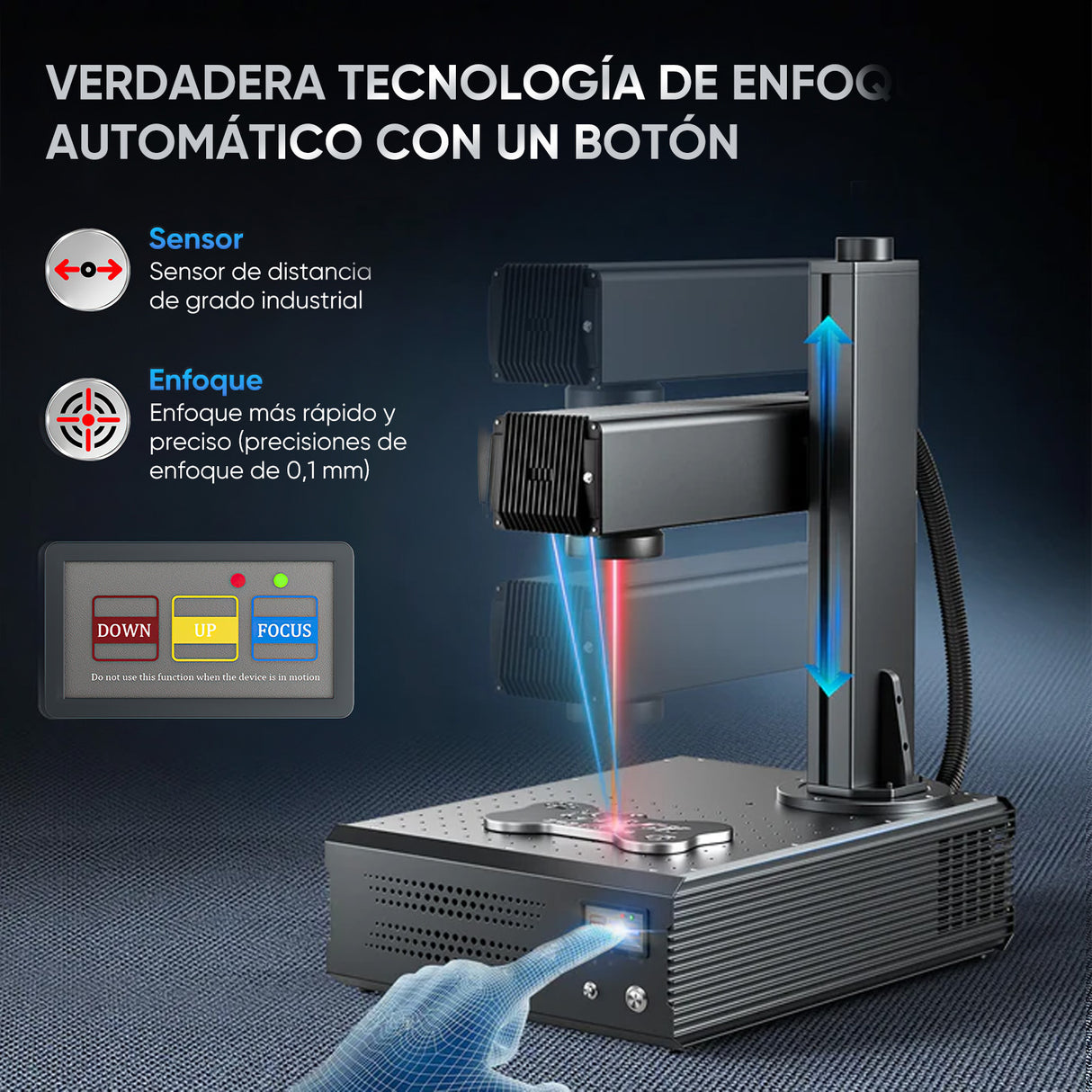 Grabador y marcador láser de fibra MOPA integrado de 100W mejorado Monport GA con enfoque automático