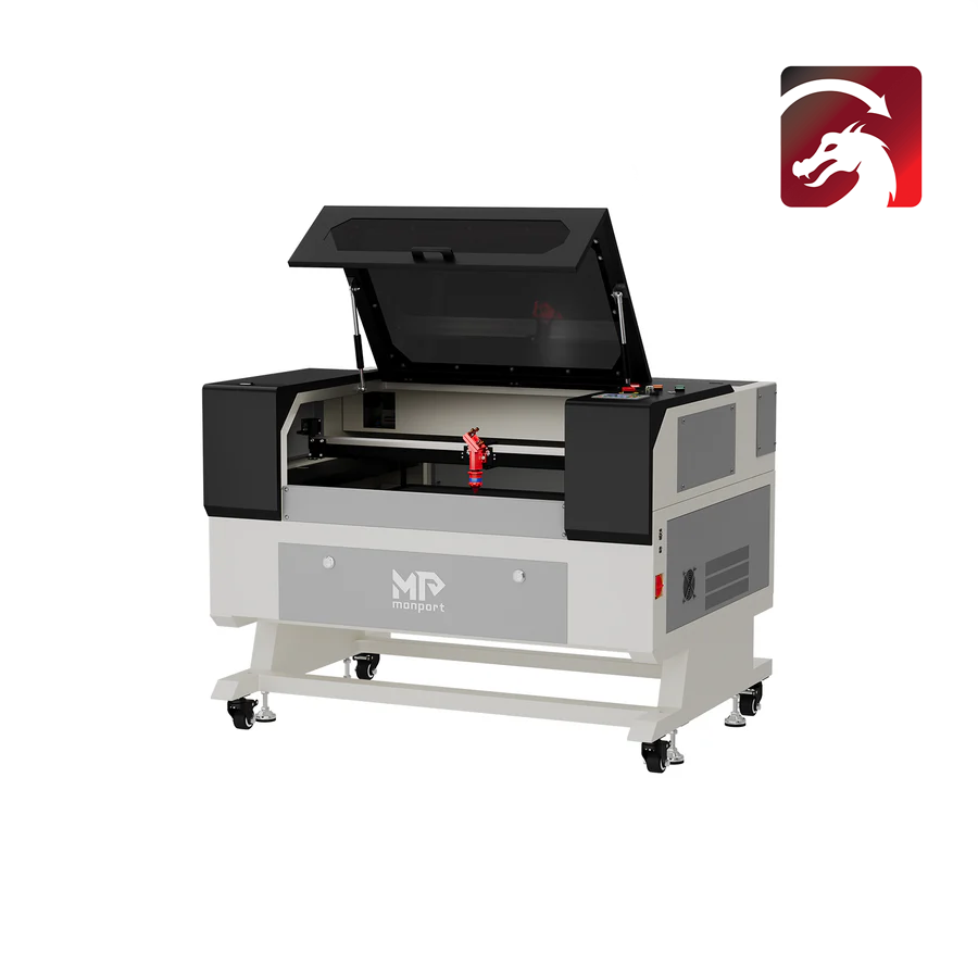 Máquina de grabado y cortadora láser CO2 Monport de 60W (700x500 mm) para grabar superficies con enfoque automático