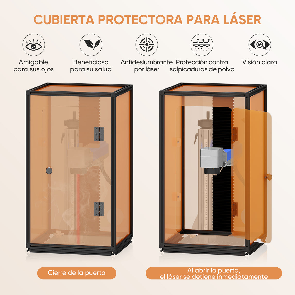 Monport caja de grabado láser para láseres de fibra GQ y GPro (con interruptor de protección de la puerta)