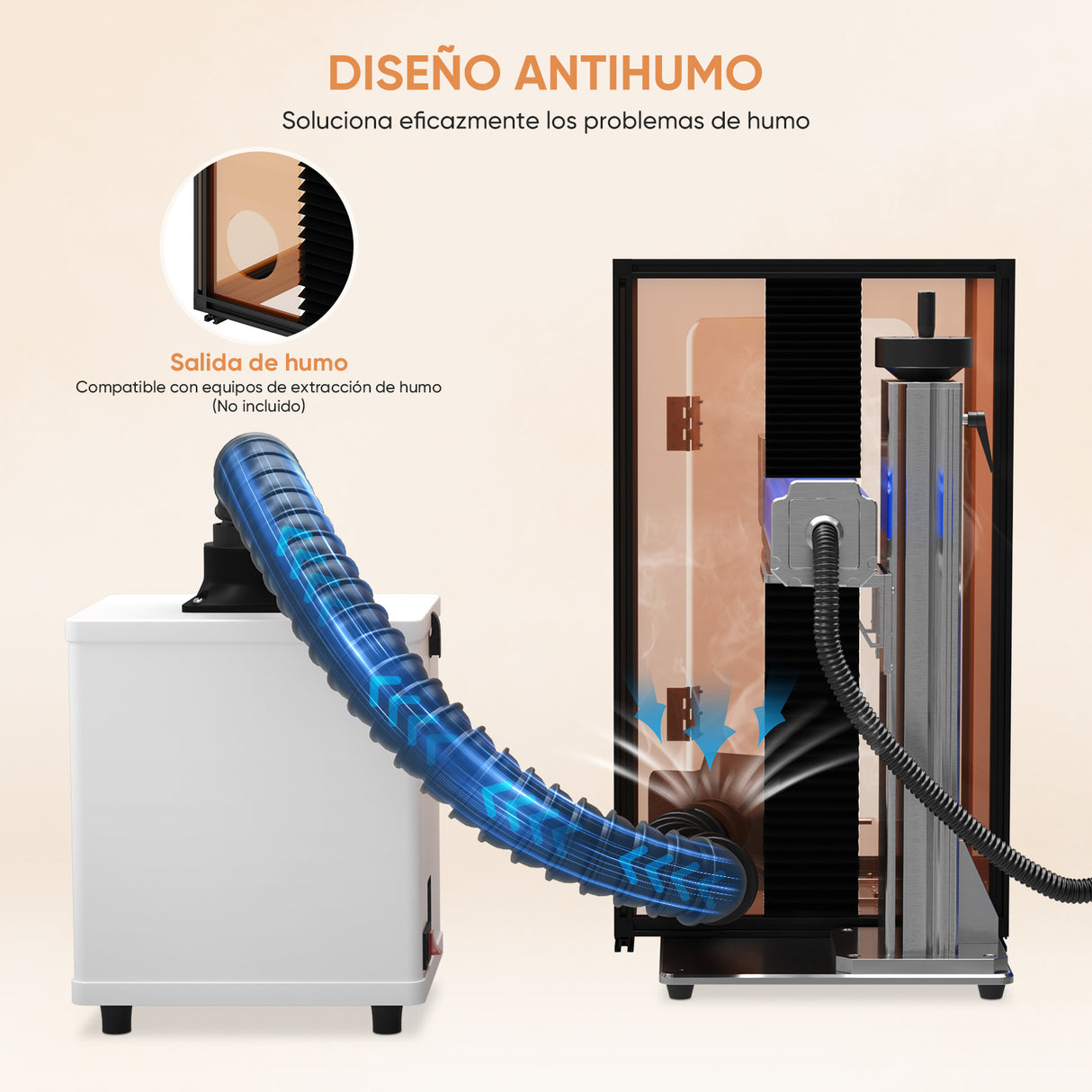 Monport caja de grabado láser para láseres de fibra GQ y GPro (con interruptor de protección de la puerta)