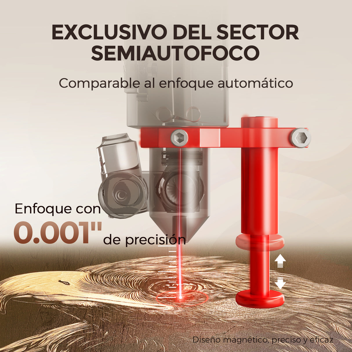 Monport Reno65 de 65W Grabadora y cortadora láser de CO2 de sobremesa (24" X 16") con nuevo Semi-Autofocus