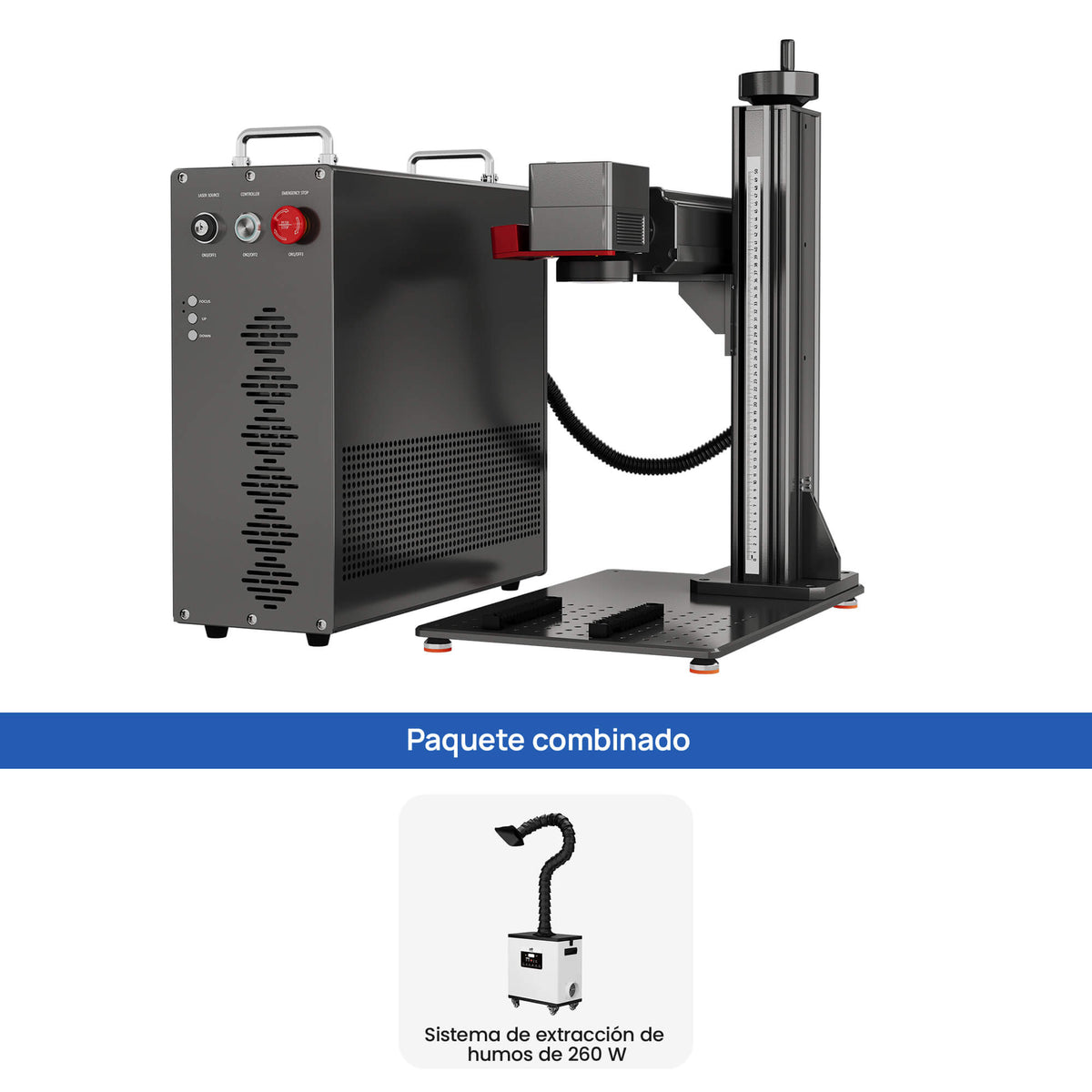 Monport GPro 200W MOPA Vision Máquina Láser de Fibra – Con Sistema de Visión para Posicionamiento Automático, Grabado de Metal de Alta Precisión y Marcado Láser