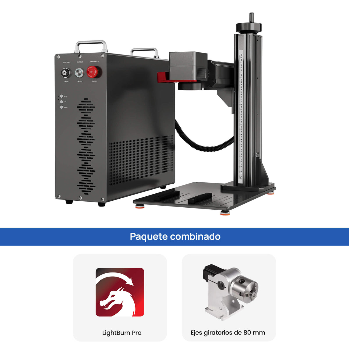 Monport GPro 200W MOPA Vision Máquina Láser de Fibra – Con Sistema de Visión para Posicionamiento Automático, Grabado de Metal de Alta Precisión y Marcado Láser