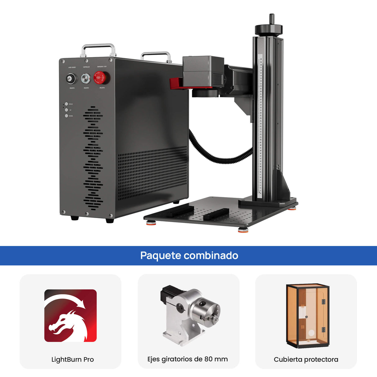Monport GPro 200W MOPA Vision Máquina Láser de Fibra – Con Sistema de Visión para Posicionamiento Automático, Grabado de Metal de Alta Precisión y Marcado Láser