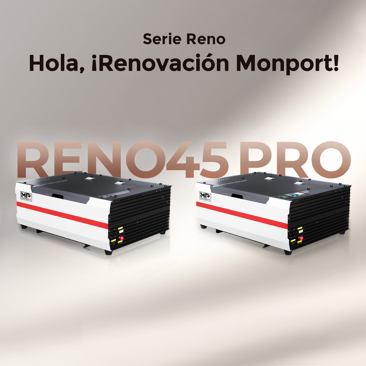 Monport Reno45 Pro de 45W Grabador y cortador láser de CO2 de escritorio (16" x 12") con enfoque semiautomático completamente nuevo