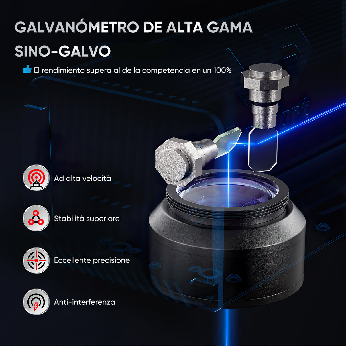 Grabador y marcador laser de fibra Monport 30W (175 x 175 mm) GPro MOPA con enfoque manual