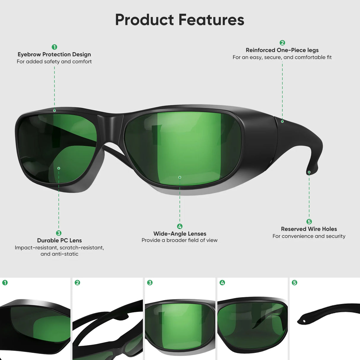 Gafas protectoras para grabadores láser de fibra - 1064 nm - OD7