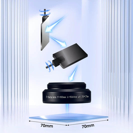 Lente de repuesto para grabado láser de fibra Monport F-Theta M52 70mm x 70mm