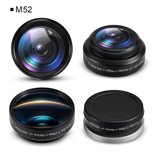 Monport F-Theta M52 Grabado láser de fibra 200 mm x 200 mm Lente de repuesto