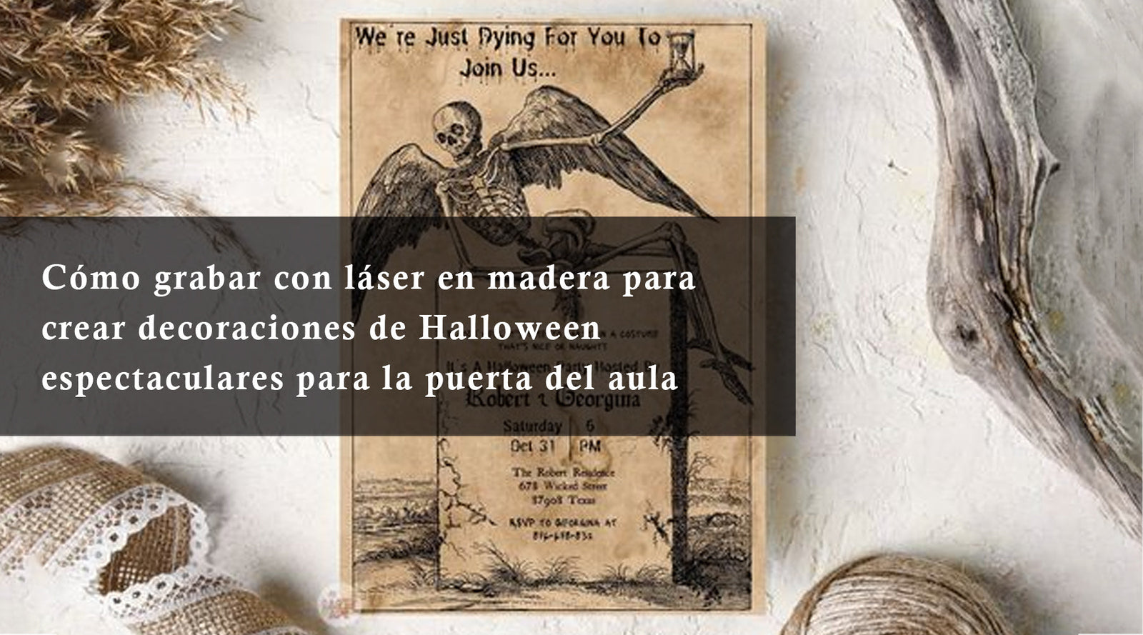 Cómo grabar con láser en madera para crear decoraciones de Halloween espectaculares para la puerta del aula
