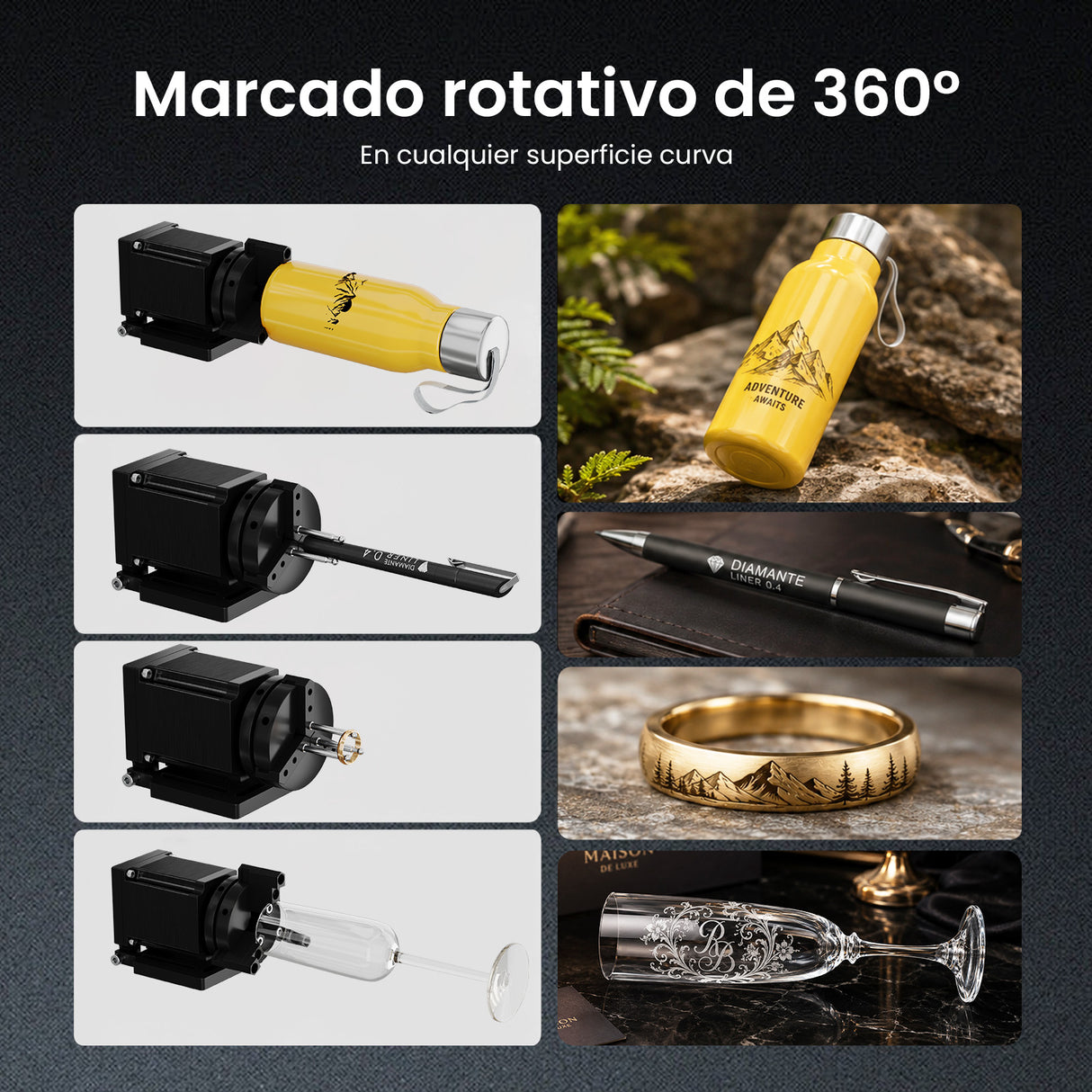 Monport GM 6W PRO Grabador Láser UV (Grabado Interior) – Marcado Láser UV Profesional con Tecnología de Láser Frío de 355 nm