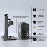 Monport GT 50W Láser de fibra separado: máquina de grabado y marcaje con enfoque automático (200 mm × 200 mm) — dispositivo alemán