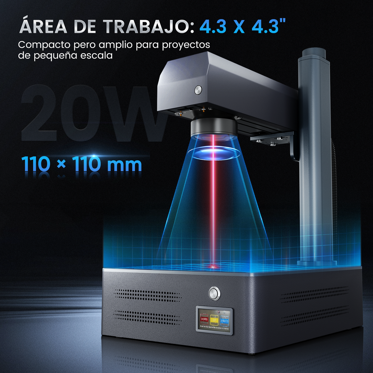 Máquina de marcado y grabado láser de fibra integrado Monport GM 30W Pro con enfoque automático - Máquina