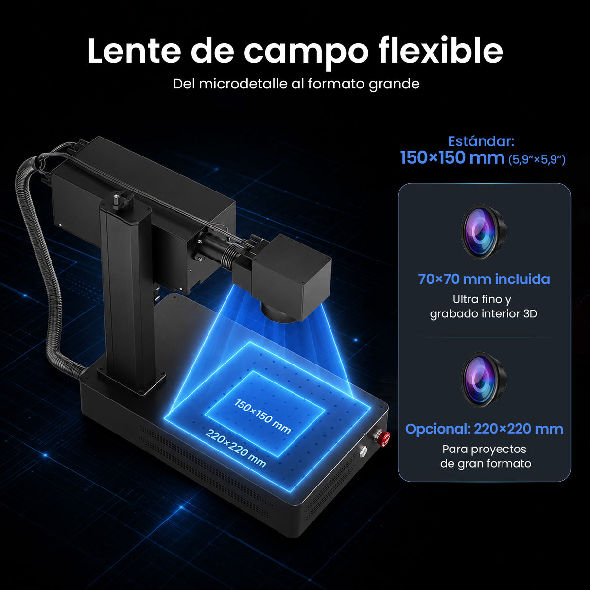 Monport GM 10W PRO Grabador Láser UV (Grabado Interior) – Marcado Láser UV Profesional con Tecnología de Láser Frío de 355 nm