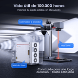 Monport GT 50W Láser de fibra separado: máquina de grabado y marcaje con enfoque automático (200 mm × 200 mm) — dispositivo alemán