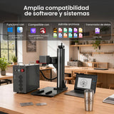 Monport GPro 100W MOPA Vision Máquina Láser de Fibra – Con Sistema de Visión para Posicionamiento Automático, Grabado de Metal de Alta Precisión y Marcado Láser