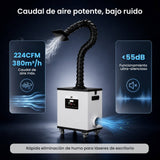 Monport 260W Sistema de extracción de humos láser con sistema de filtración de 4 etapas – Para máquinas de grabado láser CO₂ y de fibra