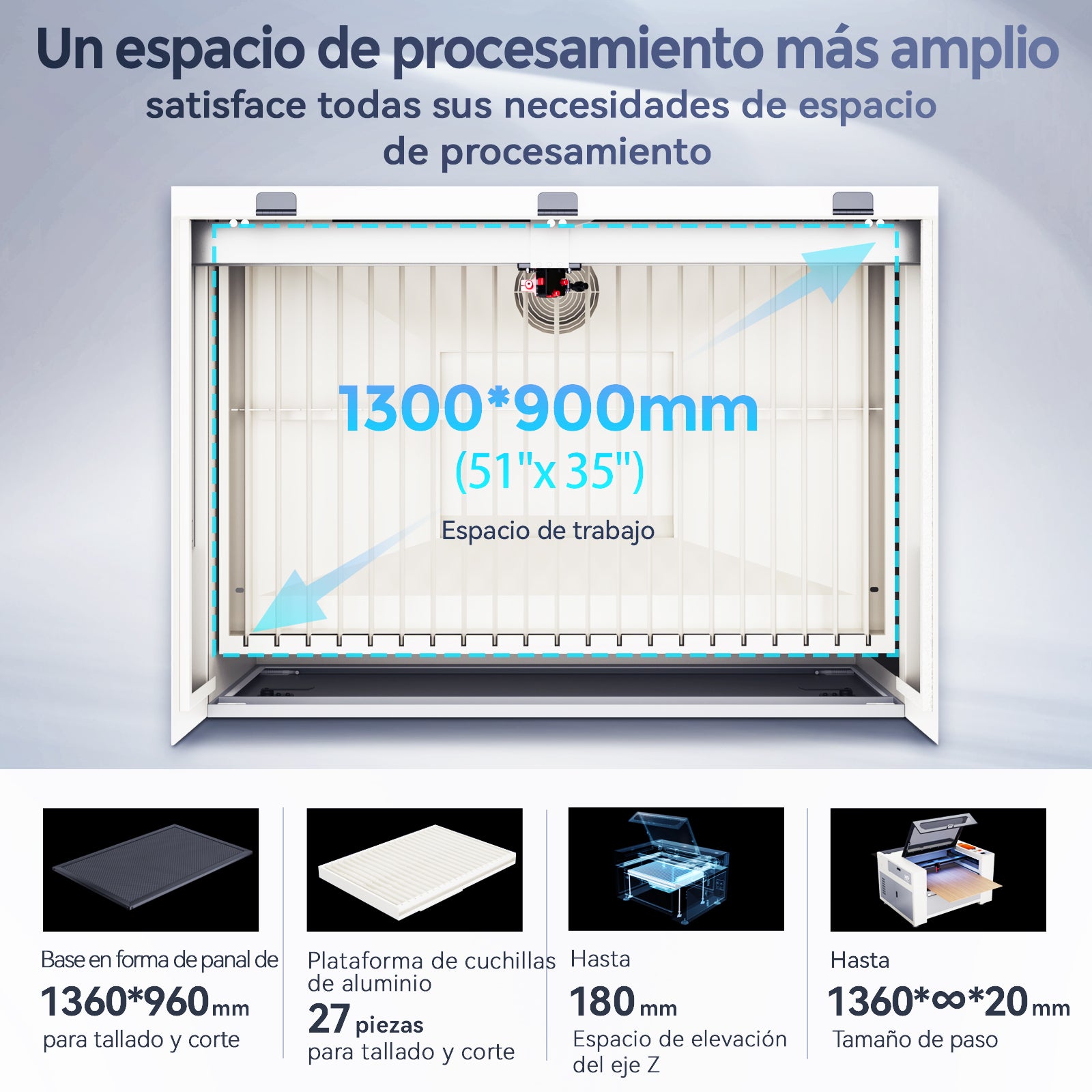 Máquina de corte y agarre láser de CO2 mejorada de 130 W Monport Effi 13S con enfoque automático y refrigeración por agua incorporada
