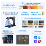 Monport GPro 200W MOPA Vision Máquina Láser de Fibra – Con Sistema de Visión para Posicionamiento Automático, Grabado de Metal de Alta Precisión y Marcado Láser