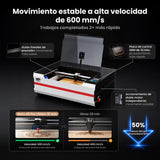 Monport Reno45 Pro Vision 45W Grabadora y Cortadora Láser CO₂ de Escritorio (16" x 12") con Cámara HD de 8MP, Autofocus Magnético y Sistema de Refrigeración por Agua Integrado