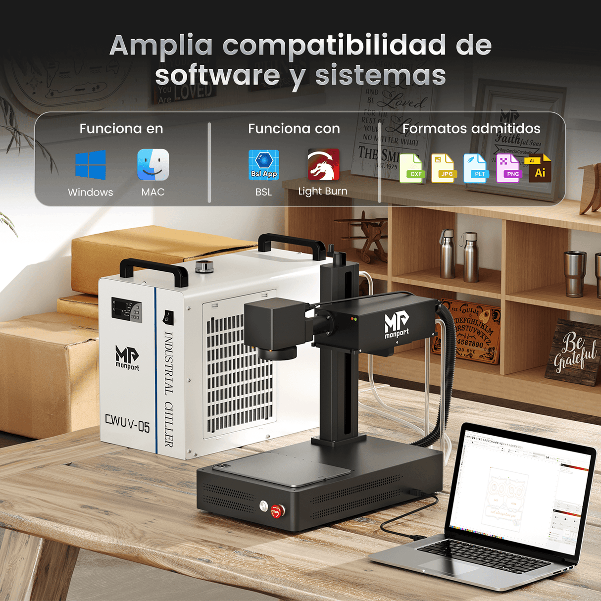 Monport GM 6W Grabador y Marcador Láser UV