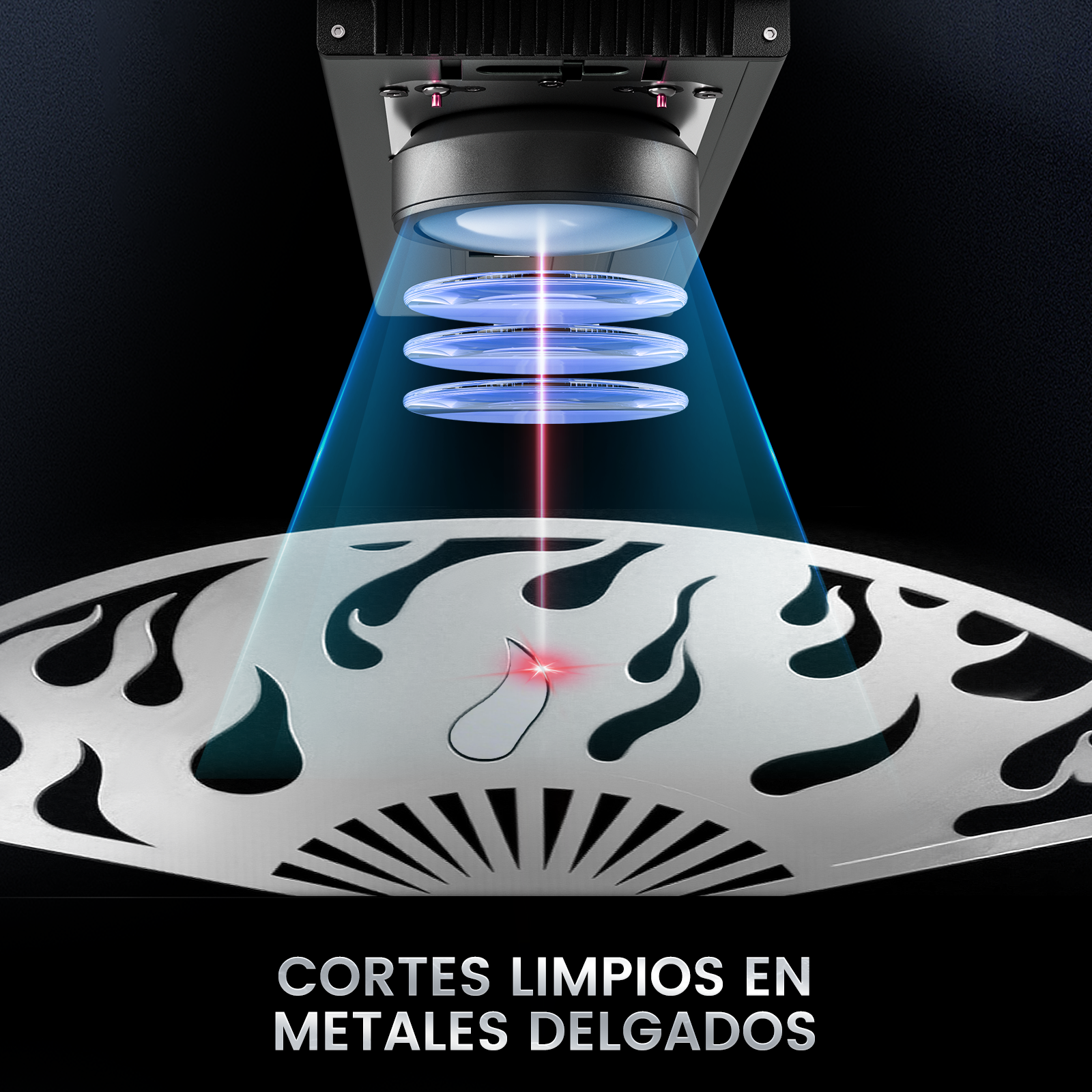 Máquina de marcado y grabado láser de fibra integrado Monport GM 30W Pro con enfoque automático