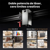 Monport Reno65 Pro Vision 65W – Grabadora y Cortadora Láser CO₂ de Sobremesa (24'' x 16'') con Cámara HD de 8MP, Autofocus Magnético y Sistema de Refrigeración por Agua Integrado