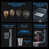 Máquina de marcado y grabado láser de fibra integrado Monport GM 30W Pro con enfoque automático - Máquina