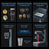 Máquina de grabado y marcado láser de fibra MOPA integrada Monport GM 30W Pro con enfoque automático - Máquina