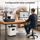Monport 400W Sistema de extracción de humo láser con sistema de filtración de 8 etapas – Para máquinas de grabado y corte láser CO₂