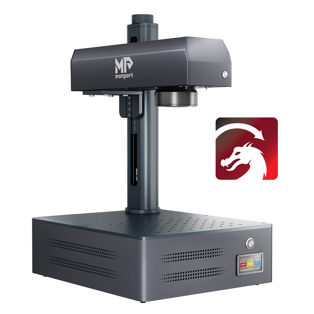 Máquina de grabado y marcado láser de fibra MOPA integrada Monport GM 60W Pro con enfoque automático