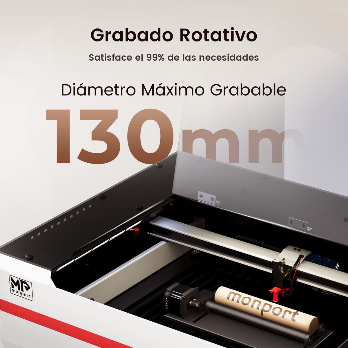 Rodillo giratorio láser Monport retrofit de 360 grados para ejes giratorios de la serie de máquinas de grabado láser Reno para la fijación de objetos cilíndricos