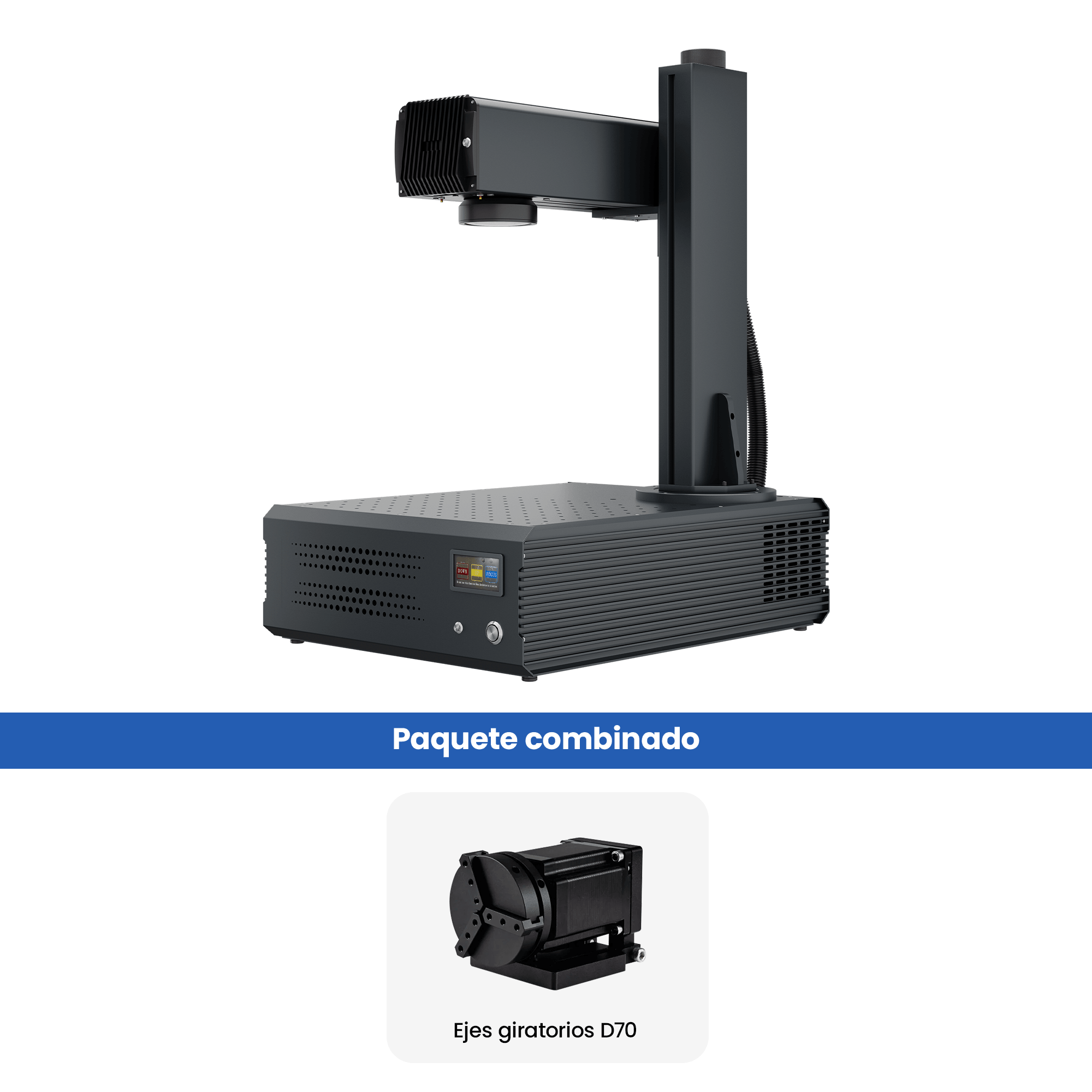 Grabador y marcador láser de fibra MOPA integrado de 100W mejorado Monport GA con enfoque automático