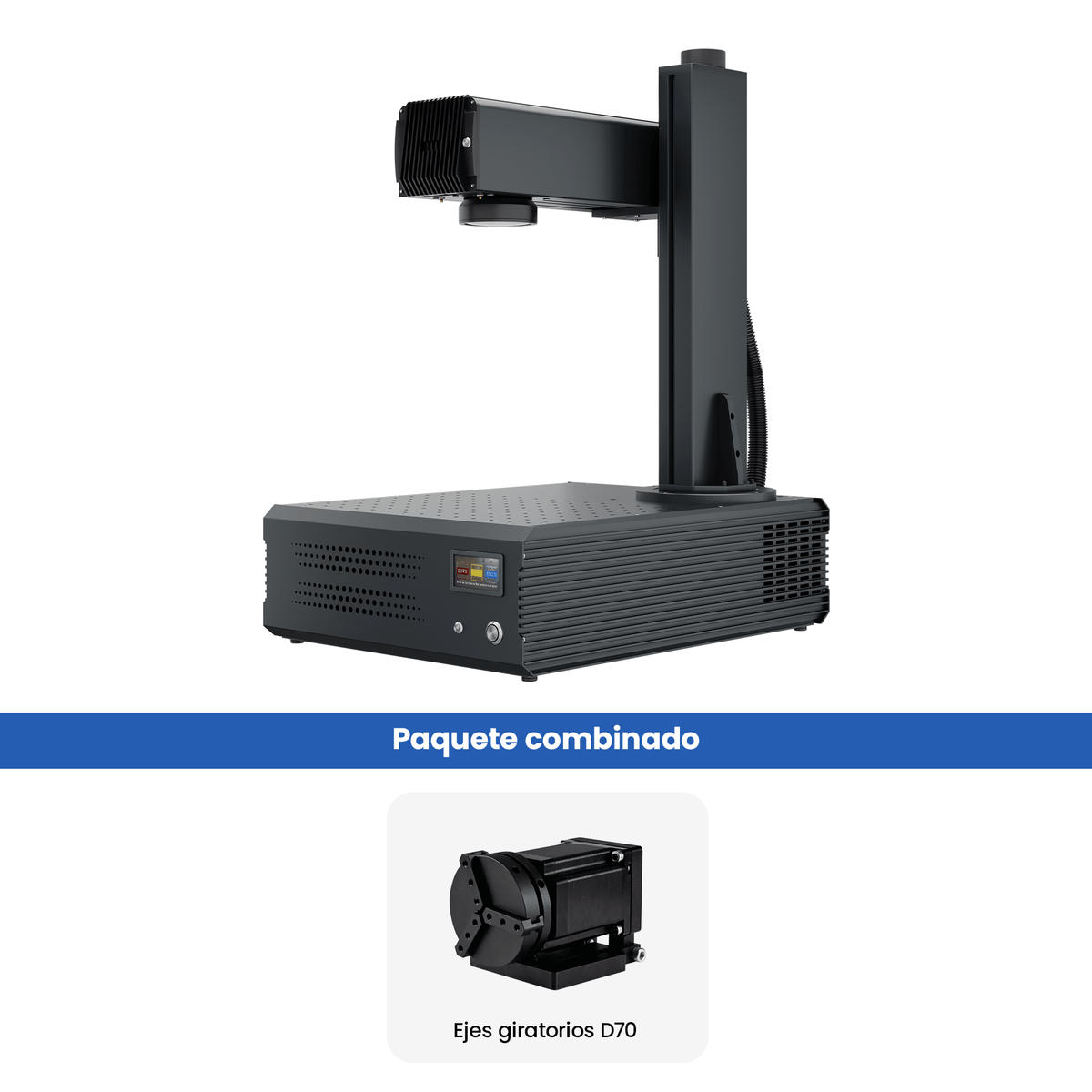 Grabador y marcador láser de fibra MOPA integrado de 100W mejorado Monport GA con enfoque automático