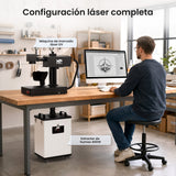 Monport 400W Sistema de extracción de humo láser con sistema de filtración de 8 etapas – Para máquinas de grabado y corte láser CO₂