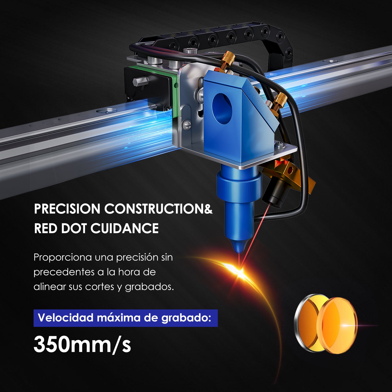 Monport Grabador y cortador láser de CO2 40W Pro Lightburn (12