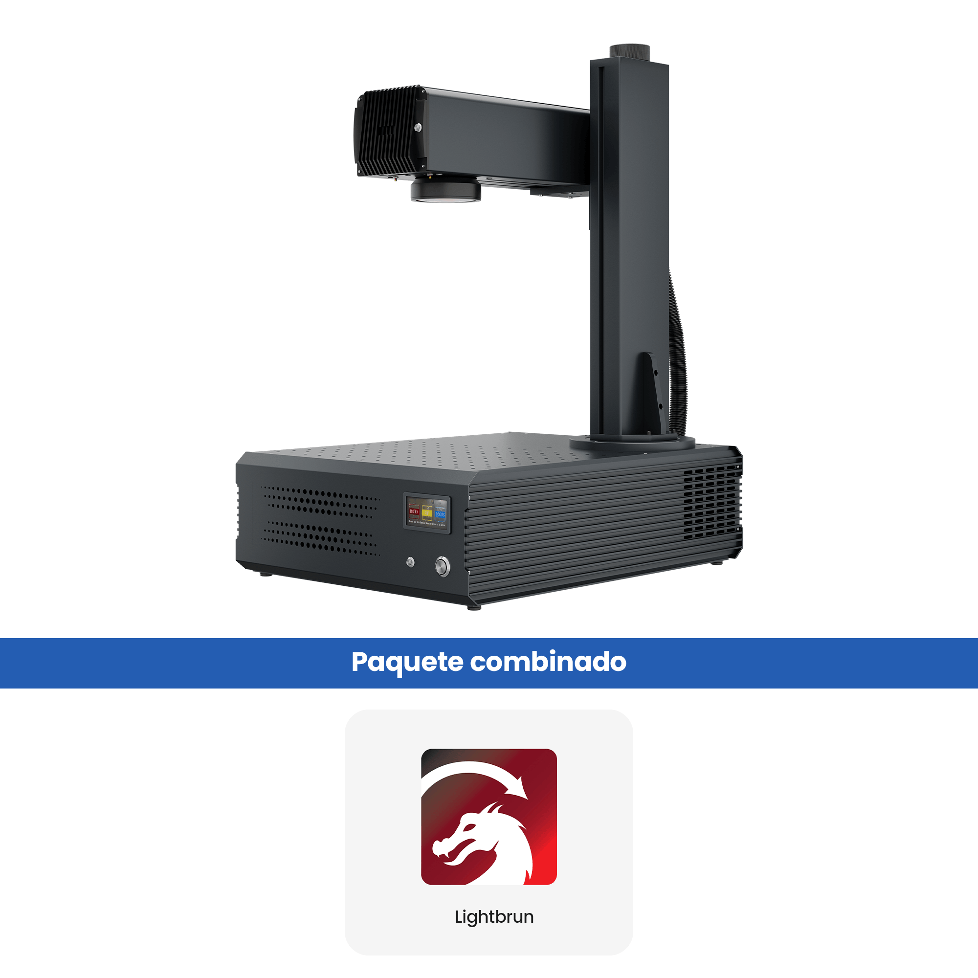 Grabador y marcador láser de fibra MOPA integrado de 100W mejorado Monport GA con enfoque automático