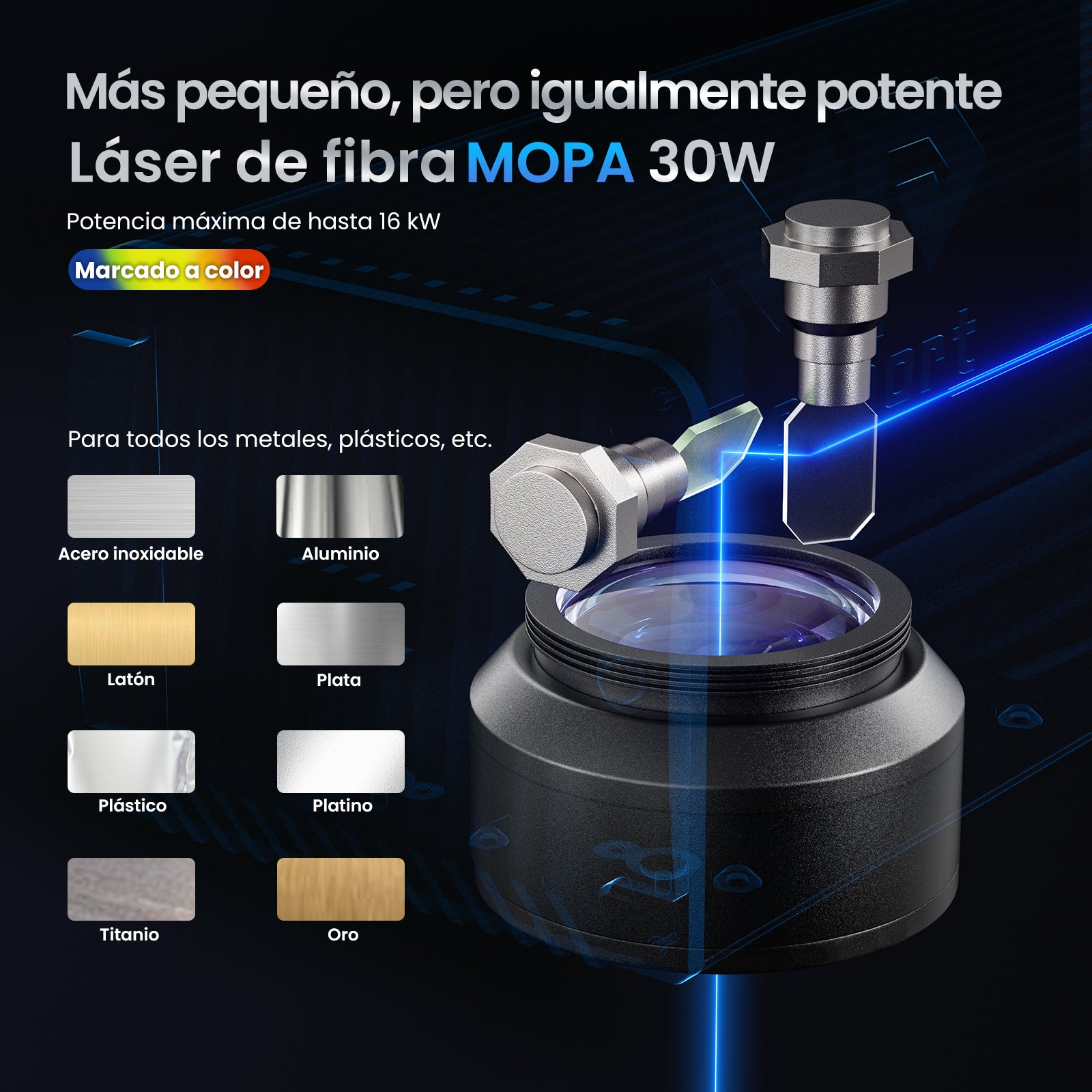 Monport GM 30W Máquina de marcado y grabado láser de fibra MOPA integrada