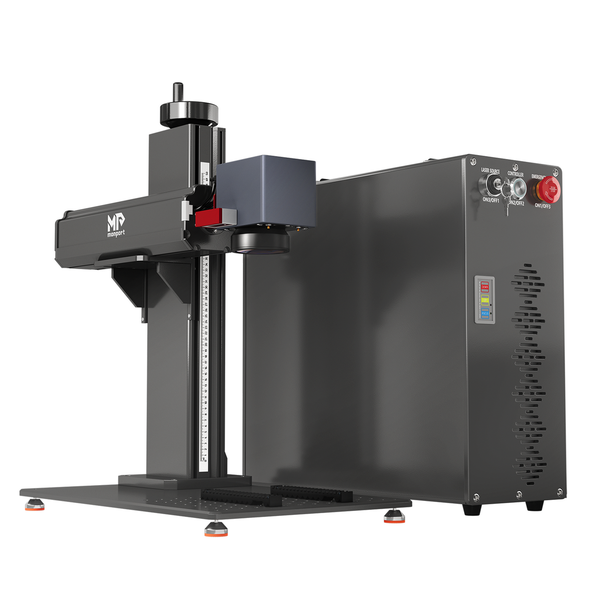 Monport GT 200W Split MOPA & láser de fibra con enfoque automático: máquina de grabado y marcaje de colores