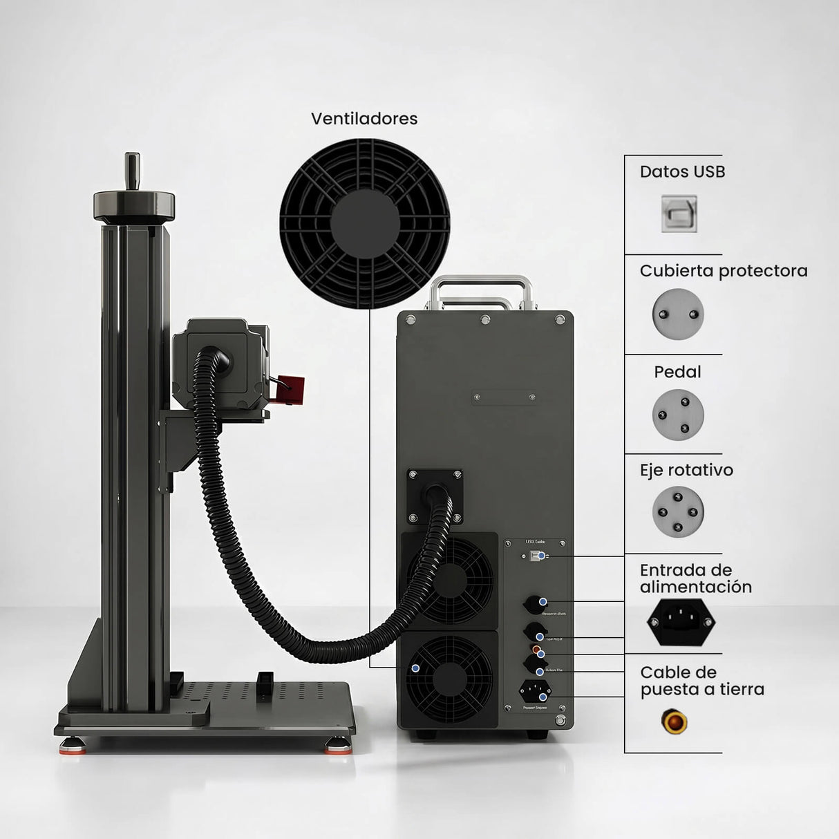 Monport GPro 200W MOPA Vision Máquina Láser de Fibra – Con Sistema de Visión para Posicionamiento Automático, Grabado de Metal de Alta Precisión y Marcado Láser